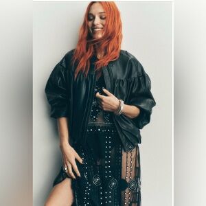 Anthropologie Faux Leather Crop
Bubble Bomber Jacket